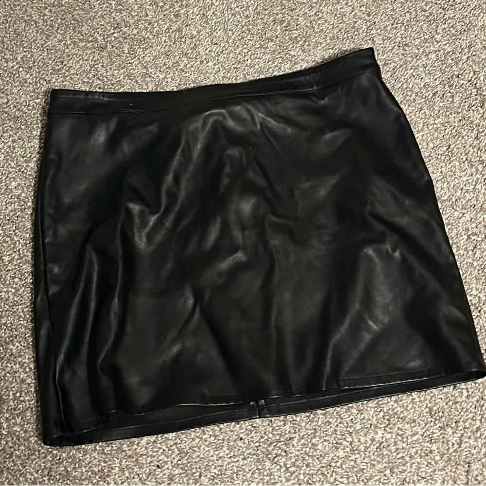Black Vegan Leather Mini Skirt